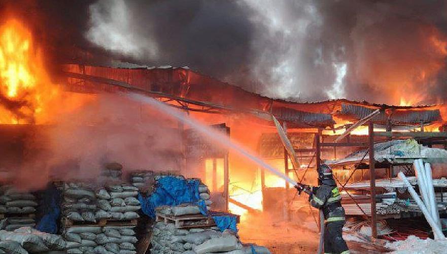 Fire put out in building materials store near Almaty 