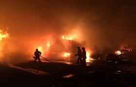 Полиция считает умышленным пожар на штрафстоянке в Шымкенте