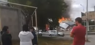 Здание СТО полностью разрушено в результате взрыва в Костанае (видео)