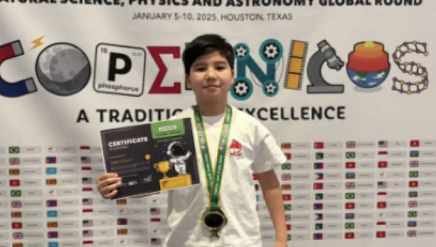 Kazakh schoolboy wins gold medal at Olympiad in USA