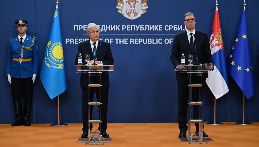 Tokayev and Vucic spoke about agreements at a media briefing