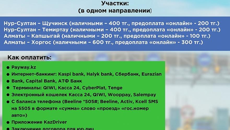 Differentiated tariffs introduced at toll roads in Kazakhstan