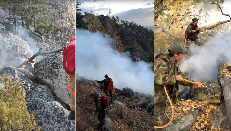 Пожар на горе Кокшетау локализовали с привлечением вертолета в Бурабае